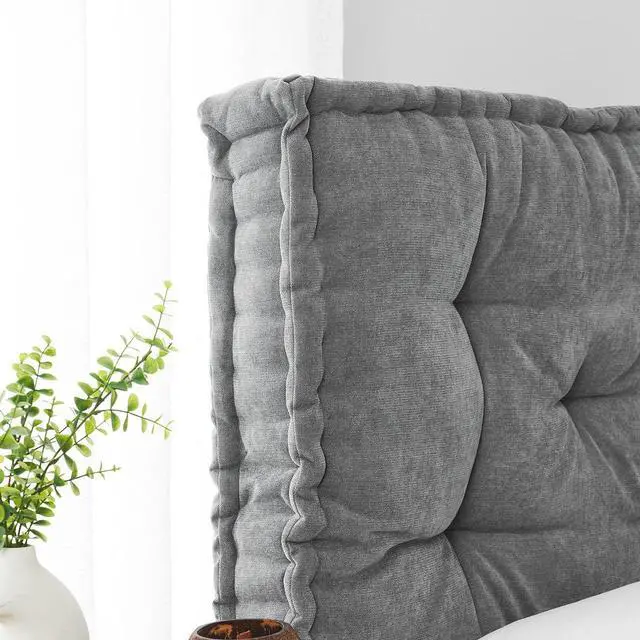 Alt view image 4 of 5 - Rainha - Classic Tufted College Headboard - Real Gray