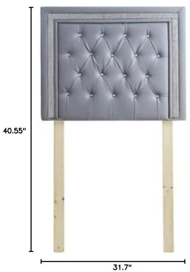 Main image of Tavira Allure College Dorm Headboard - Alloy with Silver Crystal Border - with Legs