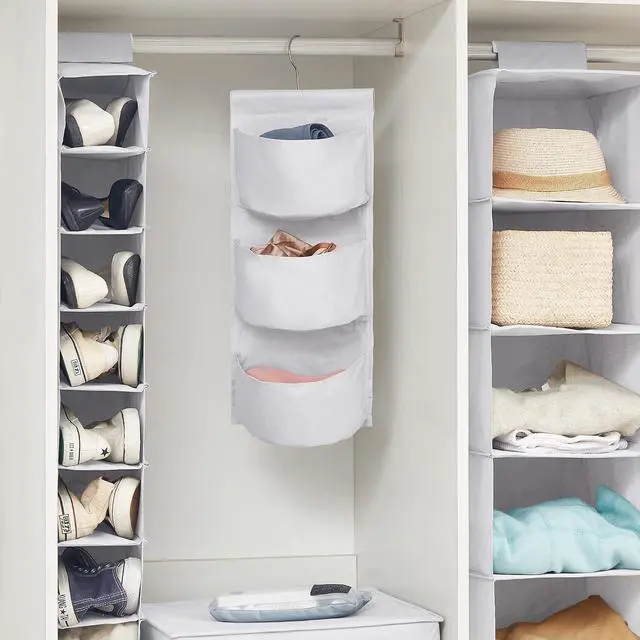 Main image of TUSK® 3-Piece College Closet Set - White (Hanging Shelves Version)