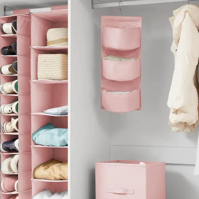 Main image of TUSK® 3-Piece College Closet Set - Rose Quartz (Hanging Shelves Version)