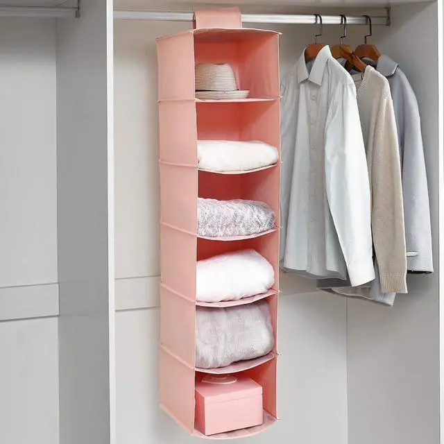Alt view image 4 of 7 - TUSK® 3-Piece College Closet Set - Rose Quartz (Hanging Shelves Version)
