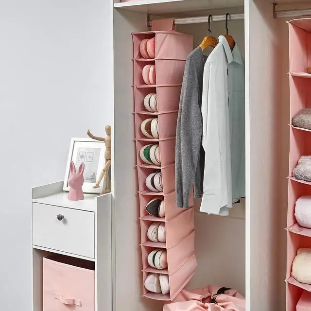 Alt view image 6 of 7 - TUSK® 3-Piece College Closet Set - Rose Quartz (Hanging Shelves Version)