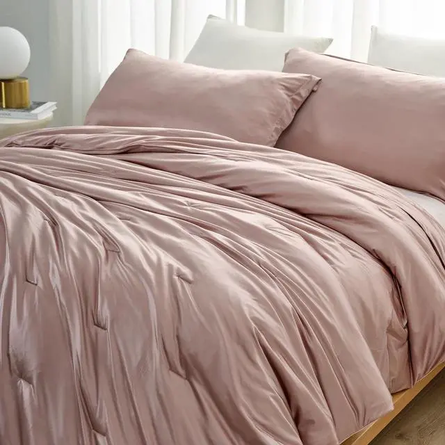 Alt view image 3 of 4 - Coma Inducer Satin Summer Oversized King Comforter Set - Bronzed Blush