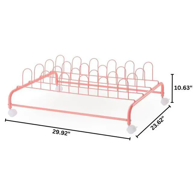 Alt view image 5 of 5 - Suprima® Underbed Shoe Holder with Wheels - Pink