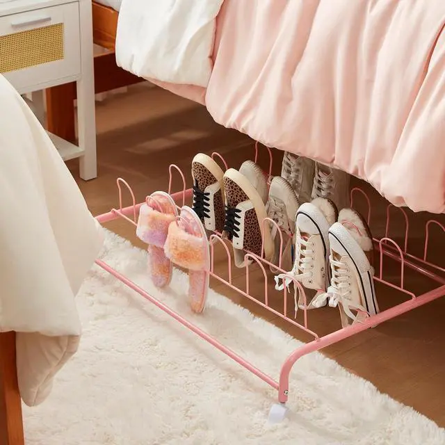 Alt view image 2 of 5 - Suprima® Underbed Shoe Holder with Wheels - Pink