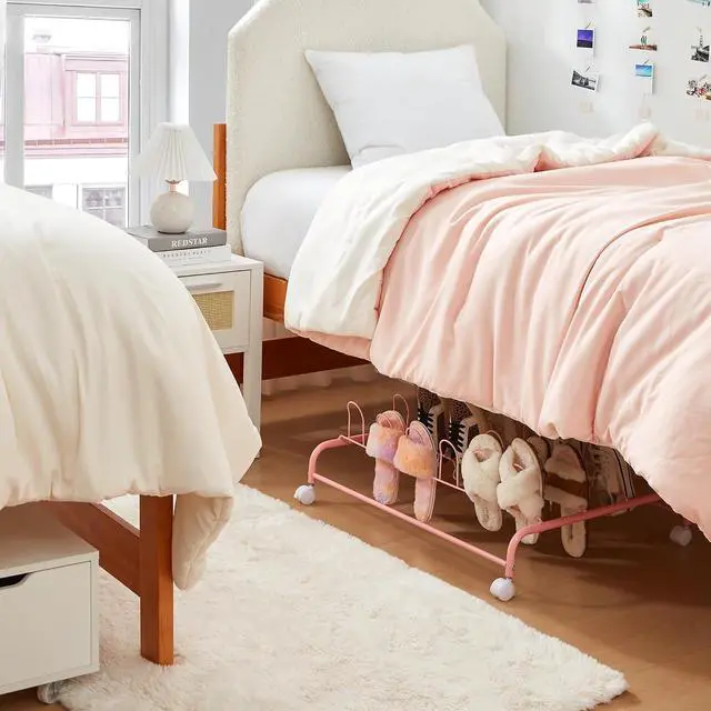 Alt view image 4 of 5 - Suprima® Underbed Shoe Holder with Wheels - Pink