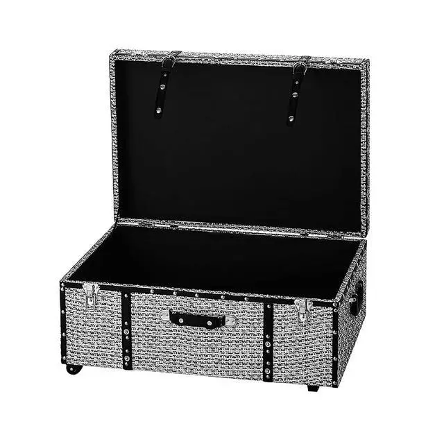Alt view image 2 of 5 - Texture® Brand Trunk - White Threaded Black 29"L x 20"W x 14"H