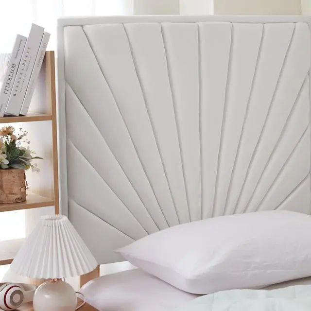 Alt view image 3 of 4 - Tavira Allure® College Dorm Headboard with Legs - Sunrise Panel - Velvety White