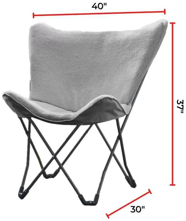 Alt view image 2 of 4 - Oversized Butterfly Chair - Comfy Cozy Classic Gray