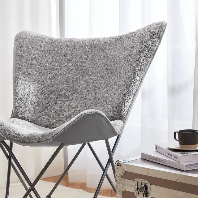 Alt view image 3 of 4 - Oversized Butterfly Chair - Comfy Cozy Classic Gray