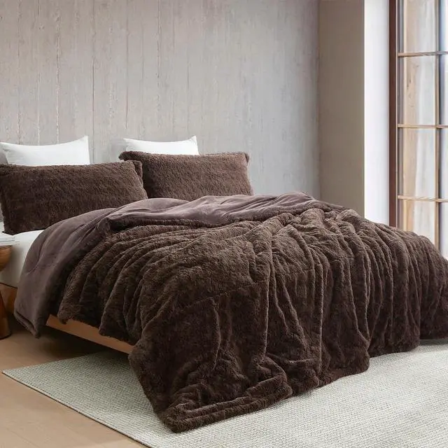 Main image of Fluffy Buffalo - Coma Inducer® Oversized Queen Comforter Set - Earthtone Brown