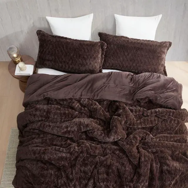 Alt view image 2 of 6 - Fluffy Buffalo - Coma Inducer® Oversized Queen Comforter Set - Earthtone Brown