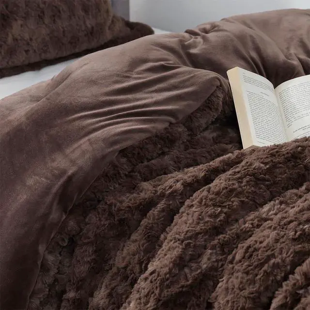 Alt view image 3 of 5 - Fluffy Buffalo - Coma Inducer® Twin XL Comforter Set - Earthtone Brown