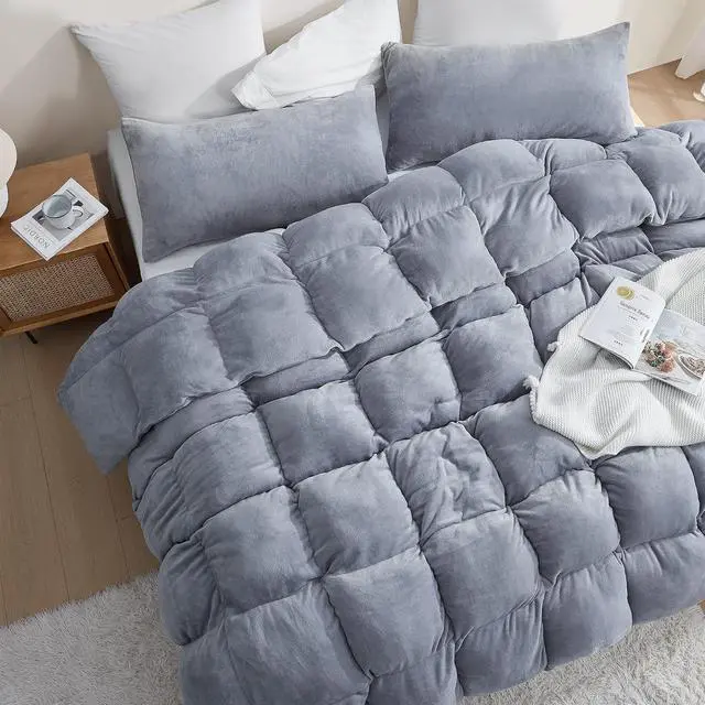 Alt view image 2 of 3 - Boi He Thick® - Coma Inducer® Queen Oversized Comforter Set - Silver Gray | Experience Coma Worthy Sleep with Ultra Thick Extra Large Bedding