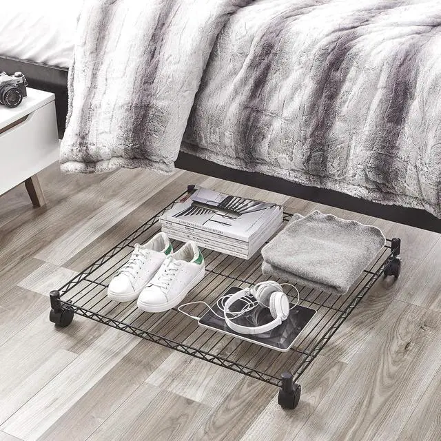 Alt view image 2 of 4 - Suprima Rolling Underbed Square Shelf - Black