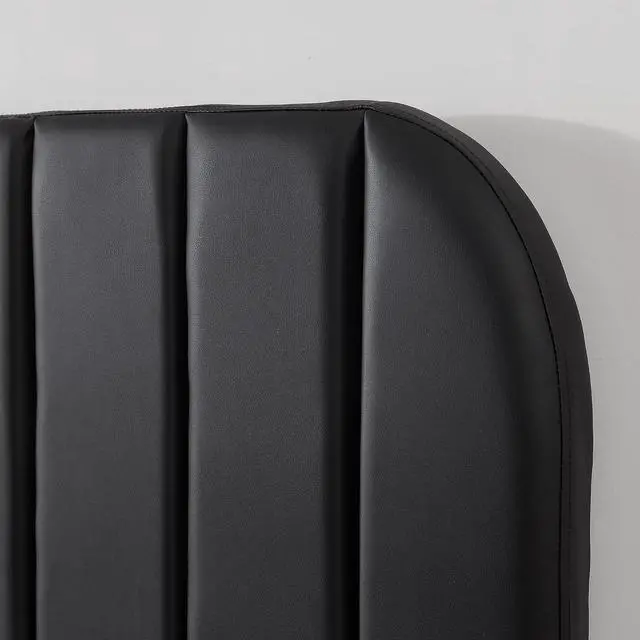 Alt view image 4 of 4 - Tavira Allure® College Dorm Headboard - Bevel Panel - Faux Leather Black