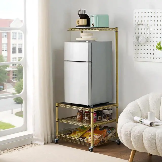 Alt view image 2 of 4 - Suprima Portable Mini Fridge Organizer - Gold