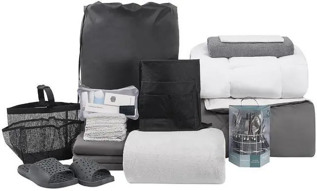 Main image of The 44-Piece College Dorm Essentials Set - Totally Complete - Granite Gray/Jet Stream Color Set