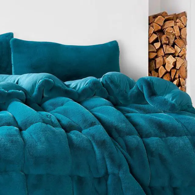Alt view image 2 of 4 - Chunky Bunny Yoga - Coma Inducer® Oversized Queen Comforter - Real Teal