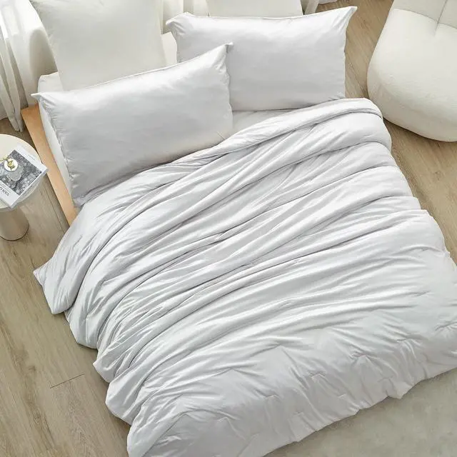 Alt view image 2 of 4 - Coma Inducer Satin Summer Alaskan King Comforter Set - Whispy Gray Clouds