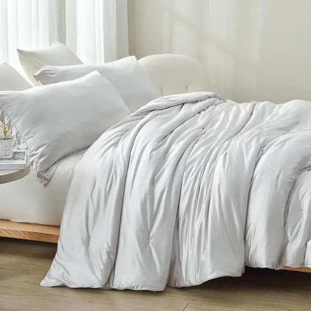 Alt view image 3 of 4 - Coma Inducer Satin Summer Alaskan King Comforter Set - Whispy Gray Clouds