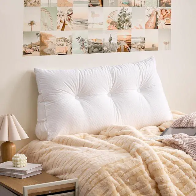 Main image of Rainha - Lounger Tufted Twin XL Headboard Pillow - White