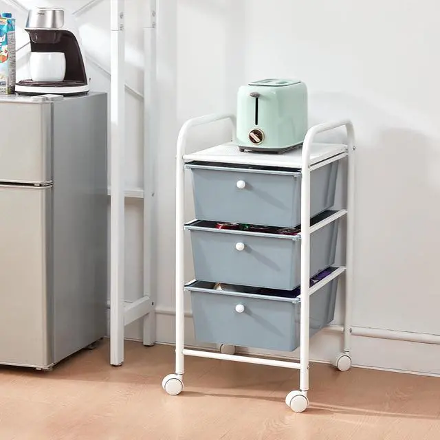 Alt view image 2 of 5 - Suprima® Storage Carts - 3 Drawer Shelf - Gray