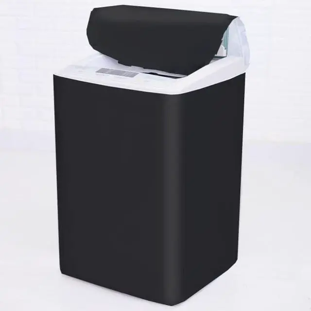 Alt view image 3 of 7 - Top Load Washing Machine Protection Cover - Dustproof, Waterproof, Black (XL-22.5x24.5x37.5inch)