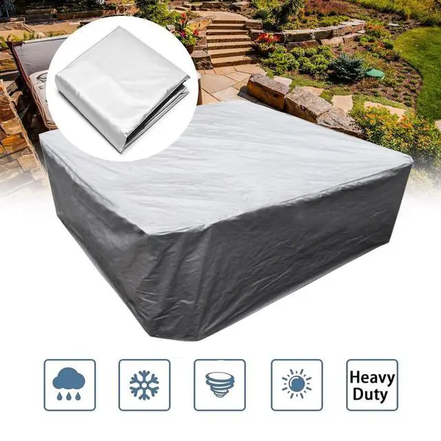 Alt view image 7 of 7 - Patio Waterproof Hot Tub Cover 86x86x35 Inch Outdoor SPA Covers Replacement for Square Hot Tub Durable Swimming Pool Protector Cover (86x86x35 inch, Silver)