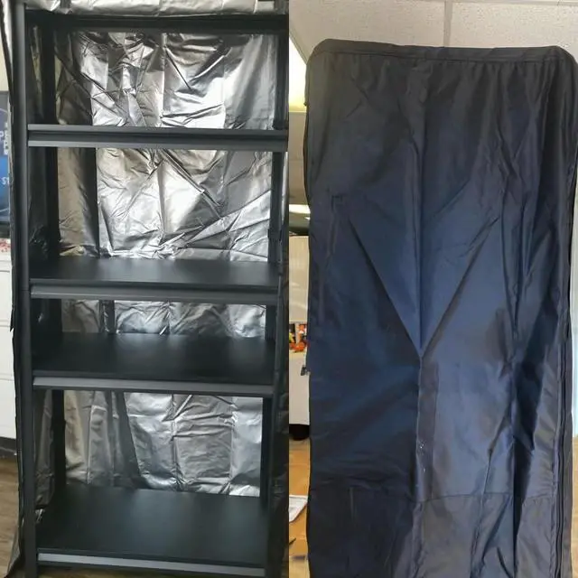 Alt view image 7 of 7 - Shelf Unit Cover with Zipper Waterproof Shelf Covers Indoor Storage Rack Covers Dustproof Furniture Sets Protection for Home & Kitchen (36x21x60in)