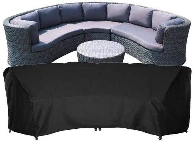 Main image of Outdoor Curved Sofa Cover 190x39x36in Patio Sofa Covers Waterproof Furniture Sets Cover Sectional Curved Couch Protector for Indoor Outdoor Sofa Sets