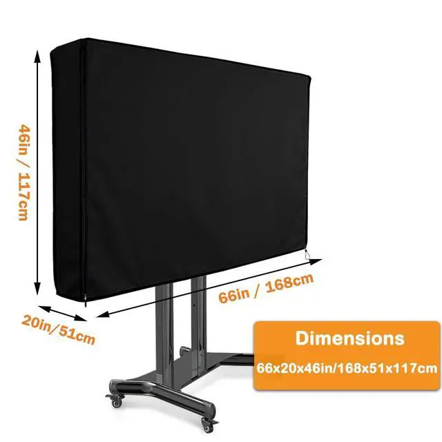Alt view image 4 of 7 - Mobile TV Stand Cover for 60-72 Inch Rolling/Moving TV Cart Outdoor Waterproof TV Screen Protection Cover Dustproof Portable TV Stand Mount Cover