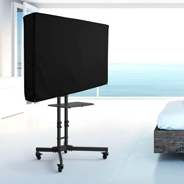 Alt view image 7 of 7 - Mobile TV Stand Cover for 60-72 Inch Rolling/Moving TV Cart Outdoor Waterproof TV Screen Protection Cover Dustproof Portable TV Stand Mount Cover