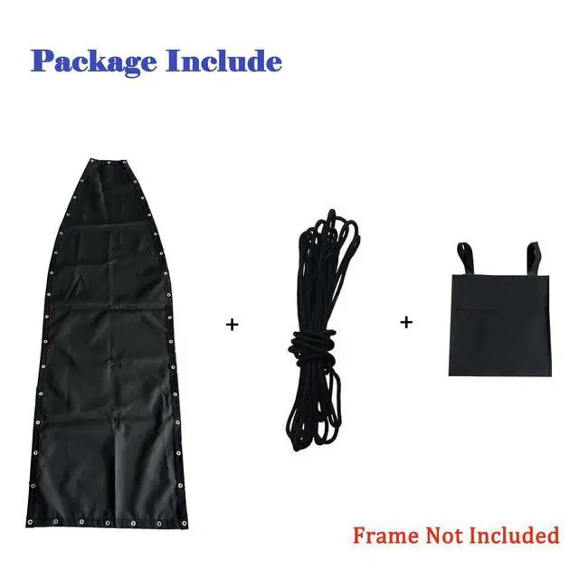 Alt view image 4 of 7 - Black Replacement Hanging Curved Chaise Lounge Mesh and Rope Outdoor Replacement Reinforced Mesh for Patio Hammocks, Hanging Chairs, Swing Seat, Comes with a Hanging Storage Bag
