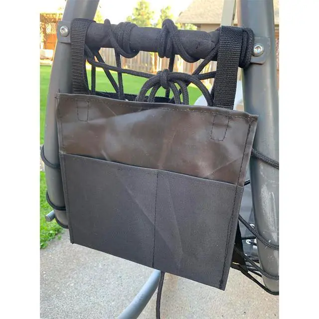 Alt view image 6 of 7 - Black Replacement Hanging Curved Chaise Lounge Mesh and Rope Outdoor Replacement Reinforced Mesh for Patio Hammocks, Hanging Chairs, Swing Seat, Comes with a Hanging Storage Bag