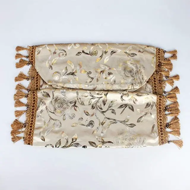 Alt view image 6 of 7 - Guzheng Dust Cover Universal Chinese Zither Cover Premium Cloth Art Guzheng Piano Cover Musical Instrument Accessories for Guzheng Guqin Piano Keyboard (Print Flower 2)