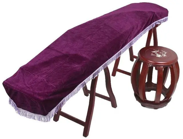 Main image of Purple Guzheng Cover, Velvet, 165x33x12cm / 65x13x5in, Dustproof, Anti-scratch, Decorative, Soft, Easy to Clean