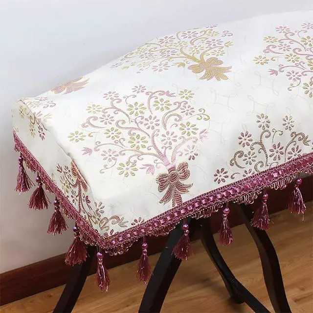 Alt view image 2 of 5 - Guzheng Dust Cover Universal Chinese Zither Cover Premium Cloth Art Guzheng Piano Cover Musical Instrument Accessories for Guzheng Guqin Piano Keyboard (Print Flower 1)