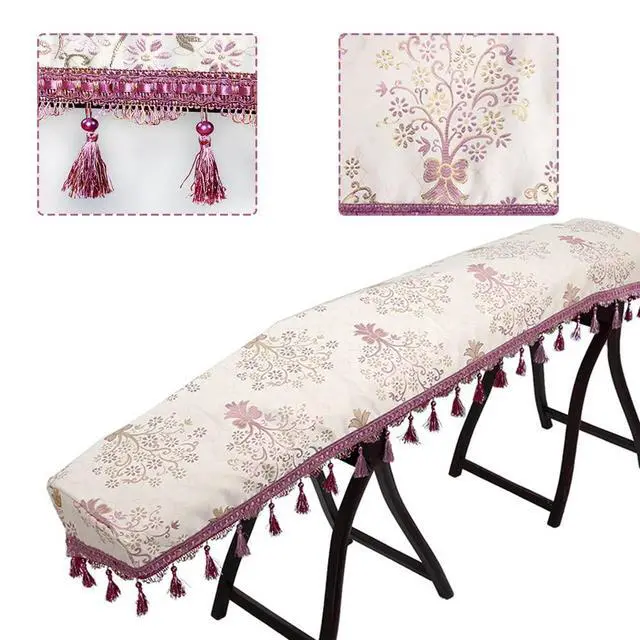 Alt view image 4 of 5 - Guzheng Dust Cover Universal Chinese Zither Cover Premium Cloth Art Guzheng Piano Cover Musical Instrument Accessories for Guzheng Guqin Piano Keyboard (Print Flower 1)