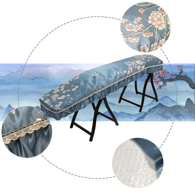 Alt view image 2 of 2 - Guzheng Dust Cover Universal Chinese Zither Cover Premium Cloth Art Guzheng Piano Cover Musical Instrument Accessories for Guzheng Guqin Piano Keyboard (Spring A)