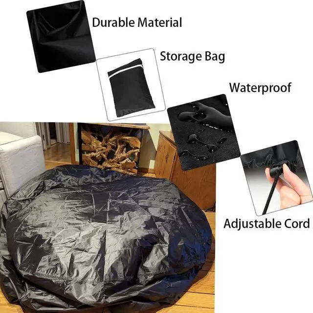 Alt view image 5 of 7 - Outdoor Daybed Cover,DxH 89x32in Waterproof Patio Sofa Covers,All Weather Protection Round Canopy Day Bed Cover,Patio Furniture Accessories Cover for Garden Sofa (Only Cover) (Black)