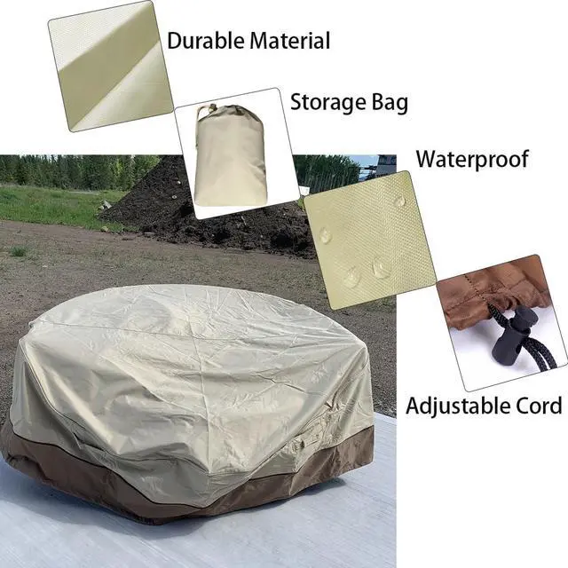 Alt view image 5 of 7 - Outdoor Daybed Cover,DxH 89x32in Waterproof Patio Sofa Covers,All Weather Protection Round Canopy Day Bed Cover,Patio Furniture Accessories Cover for Garden Sofa (Only Cover) (Beige)