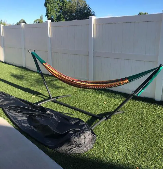 Alt view image 2 of 7 - 12FT Hammock Cover Patio Waterproof Hammock Stand Cover Outdoor Dustproof Protective Cover Furniture Cover for Garden Lawn 12 ft Hammock Frame (black, 149.3x6.7x31.4in)