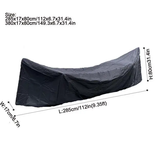 Alt view image 6 of 7 - 12FT Hammock Cover Patio Waterproof Hammock Stand Cover Outdoor Dustproof Protective Cover Furniture Cover for Garden Lawn 12 ft Hammock Frame (black, 149.3x6.7x31.4in)