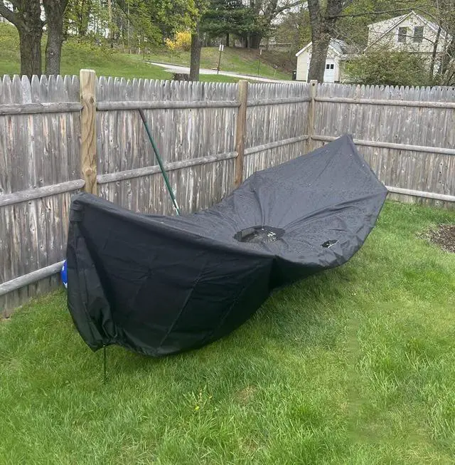 Alt view image 5 of 7 - 12FT Hammock Cover Patio Waterproof Hammock Stand Cover Outdoor Dustproof Protective Cover Furniture Cover for Garden Lawn 12 ft Hammock Frame (black, 149.3x6.7x31.4in)