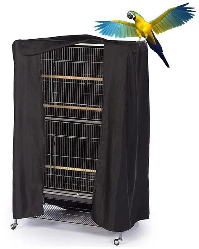 Main image of Extra Large Bird Cage Cover Breathable Waterproof Material Universal Black-Out Bird Parrot Cover Good Night Birdcage Cover Sleep Helper for Parrots Parakeets Budgies Macaw (40x27x48in)