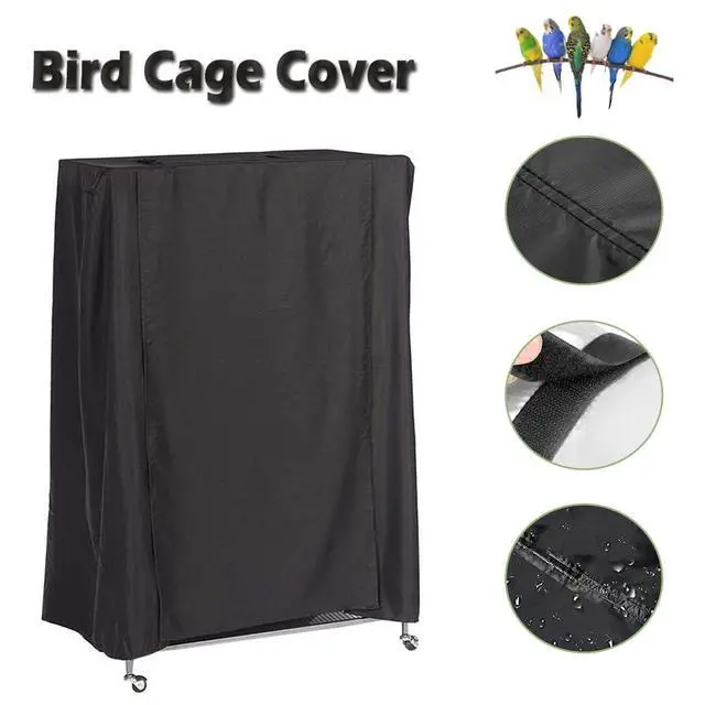 Alt view image 2 of 7 - Extra Large Bird Cage Cover Breathable Waterproof Material Universal Black-Out Bird Parrot Cover Good Night Birdcage Cover Sleep Helper for Parrots Parakeets Budgies Macaw (40x27x48in)