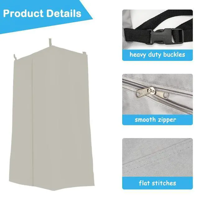 Alt view image 3 of 4 - Privacy Tent for Boats, Boat Changing Room with Storage Bag Heavy Duty Hanging Changing Room for Pontoon Boats Waterproof Portable Boats Privacy Curtain for Bimini Top (Beige)