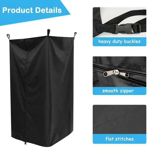Alt view image 3 of 7 - Privacy Tent for Boats, Boat Changing Room with Storage Bag Heavy Duty Hanging Changing Room for Pontoon Boats Waterproof Portable Boats Privacy Curtain for Bimini Top (Black)