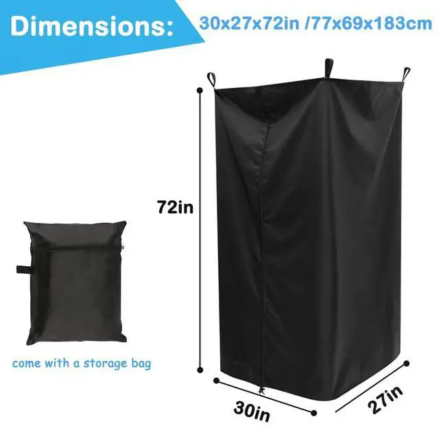 Alt view image 2 of 7 - Privacy Tent for Boats, Boat Changing Room with Storage Bag Heavy Duty Hanging Changing Room for Pontoon Boats Waterproof Portable Boats Privacy Curtain for Bimini Top (Black)